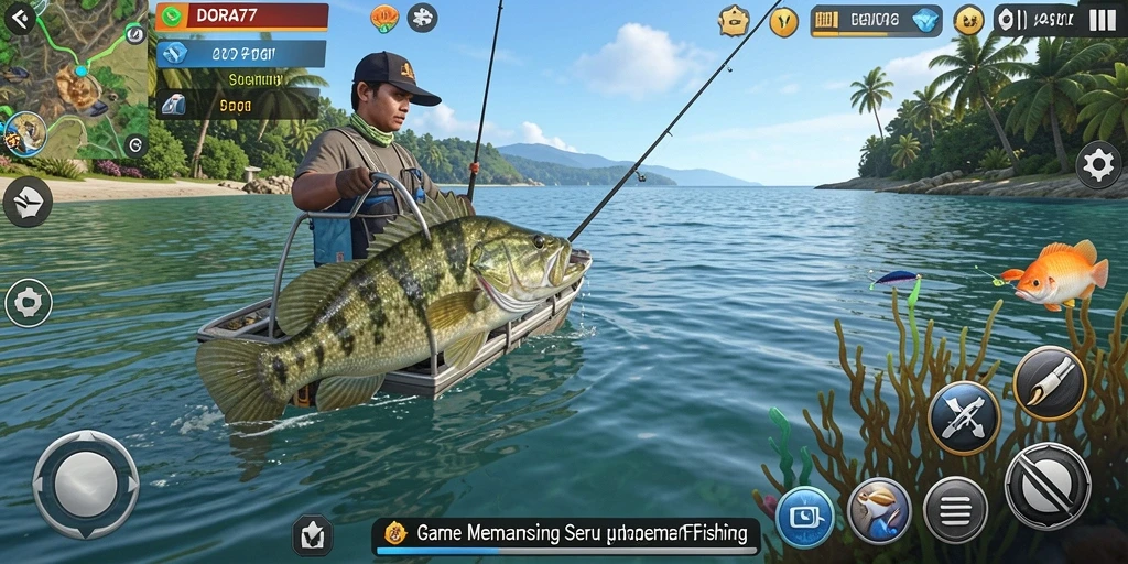 Screenshot DORA77 menampilkan pengalaman memancing yang menenangkan.