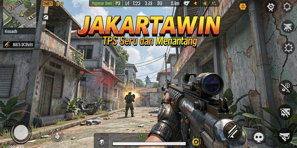 Tampilan gameplay seru JAKARTAWIN dalam aksi TPS.
