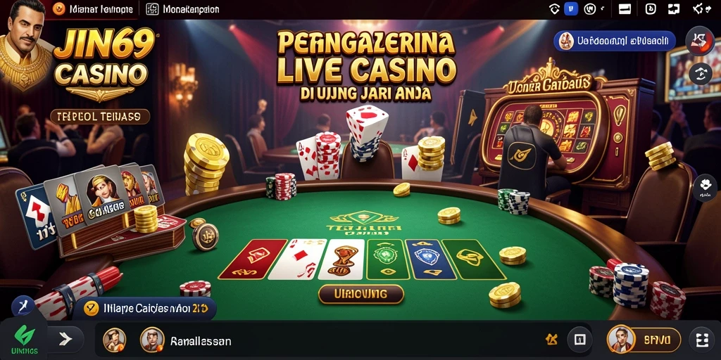 Tampilan gameplay Live Casino JIN69 yang mendebarkan dan interaktif.