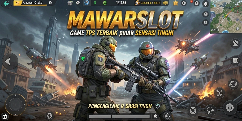 Skrinsut utama MAWARSLOT menampilkan aksi intens di medan perang TPS.