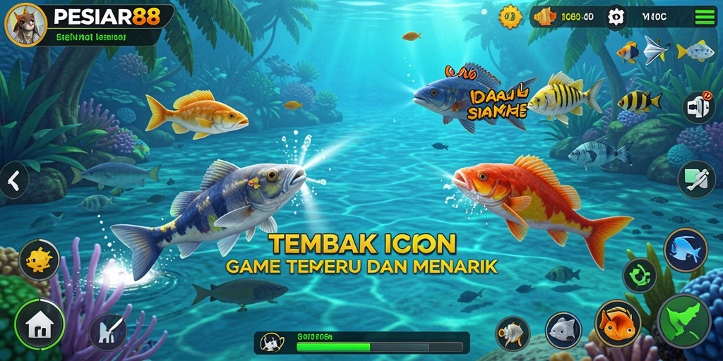 Gameplay seru PESIAR88 saat memburu ikan.