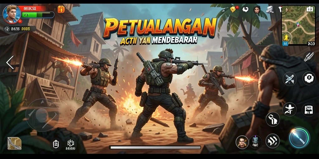 Tangkapan layar menunjukkan aksi mendebarkan dalam game RK55.