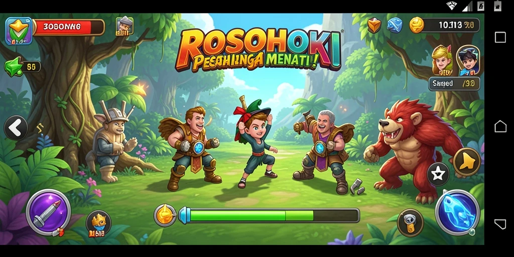 Screenshot utama ROSOHOKI menampilkan gameplay petualangan yang mendebarkan.