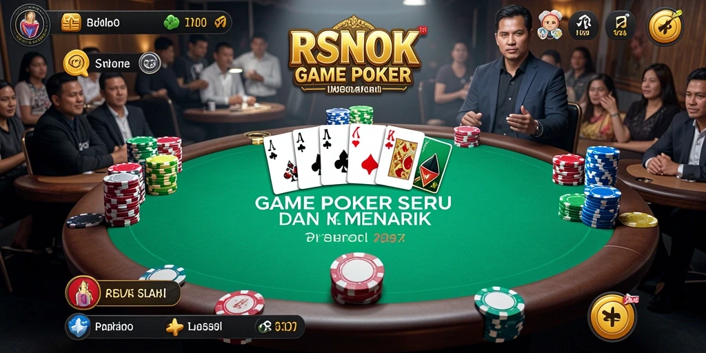 Screenshot gameplay RSNOK menunjukkan momen seru permainan poker.